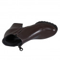 Bottines pour femmes en cuir marron avec fermetures éclair talon 6 - Pointures disponibles:  35, 42, 43, 45