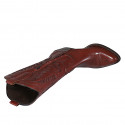 Bottes Texan pour femmes avec demi fermeture éclair et broderie en cuir cognac talon 5 - Pointures disponibles:  32, 33
