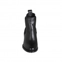 Stivaletto da donna in pelle nera con elastici tacco 7 - Misure disponibili: 35, 43