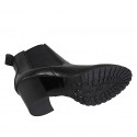 Woman's ankle boot in black leather with elastic bands heel 7 - Available sizes:  35, 43
