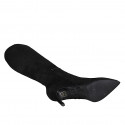 Woman's pointy boot in black suede heel 7 - Available sizes:  32, 42