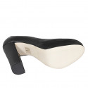Zapato de salon con plataforma para mujer en piel negra con tacon 11 - Tallas disponibles:  31, 32, 35