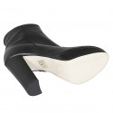 Woman's ankle boot with zipper and platform in black leather heel 11 - Available sizes:  42, 43