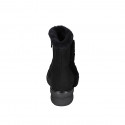 Woman's ankle boot with zipper and fur lining in black suede heel 4 - Available sizes:  32, 42, 43
