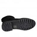 Woman's ankle boot with zipper and fur lining in black suede heel 4 - Available sizes:  32, 42, 43