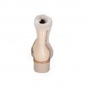 Botines para mujer en piel nude con cremallera y forro en pelaje tacon 4 - Tallas disponibles:  32