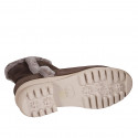 Stivaletto da donna con cerniera e fodera in pelliccia in camoscio marrone tacco 4 - Misure disponibili: 42