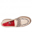 Woman's mocassin in nude leather and spotted leather heel 4 - Available sizes:  32, 42, 43, 44