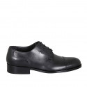 Chaussure derby pour hommes avec lacets et bout droit en cuir noir - Pointures disponibles:  36, 38, 49, 50, 51