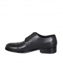 Scarpa elegante da uomo derby stringata con puntale in pelle nera - Misure disponibili: 36, 38, 49, 50, 51