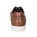 Chaussure sportif à lacets pour hommes en cuir cognac - Pointures disponibles:  46, 47, 51, 52