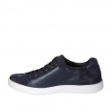Chaussure sportif pour hommes avec lacets en daim et cuir bleu - Pointures disponibles:  51