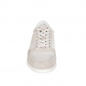 Chaussure sportif pour hommes avec lacets en daim et tissu beige - Pointures disponibles:  48, 49, 51