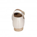Woman's Mary Jane with rounded tip and two straps in nude leather heel 1 - Available sizes:  33
