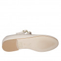 Woman's Mary Jane with rounded tip and two straps in nude leather heel 1 - Available sizes:  33