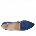 Woman's mocassin in blue and light blue suede heel 1 - Available sizes:  33