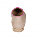 Mocassin pour femmes en daim beige et fuchsia talon 1 - Pointures disponibles:  44