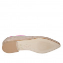 Mocassin pour femmes en daim beige et fuchsia talon 1 - Pointures disponibles:  44