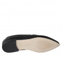 Mocassin à bout pointu pour femmes en cuir noir avec accessoire talon 1 - Pointures disponibles:  32, 35