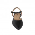 Chaussure ouverte au talon pour femmes en cuir noir avec courroie talon 1 - Pointures disponibles:  35