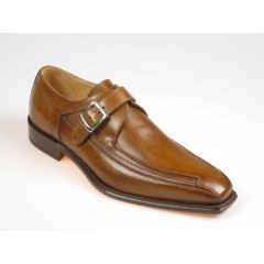Zapato elegante con hebilla para hombre en piel cognac - Tallas disponibles:  50, 51