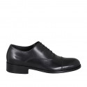 Chaussure richelieu à lacets pour hommes en cuir noir avec bout droit - Pointures disponibles:  36, 37, 48, 49, 50, 51