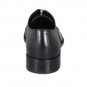 Zapato Oxford para hombre en piel negra con cordones y puntera - Tallas disponibles:  36, 37, 48, 49, 50, 51