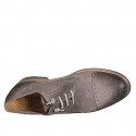 Chaussure derby à lacets avec bout Brogue pour hommes en daim velour taupe - Pointures disponibles:  46, 48, 50, 51, 52