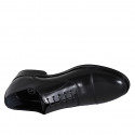 Zapato Oxford con cordones y puntera para hombre en piel cepillada negra - Tallas disponibles:  36, 37, 48, 49, 50, 51, 52