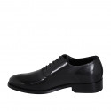 Zapato oxford elegante con cordones para hombre en piel cepillada negra - Tallas disponibles:  37, 51, 52