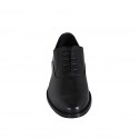 Zapato oxford elegante con cordones para hombre en piel cepillada negra - Tallas disponibles:  37, 51, 52