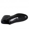 Zapato oxford elegante con cordones para hombre en piel cepillada negra - Tallas disponibles:  37, 51, 52