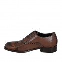 Chaussure richelieu élégant avec bout Brogue pour hommes en cuir cognac - Pointures disponibles:  36, 46, 49, 50, 51