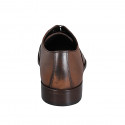 Scarpa Oxford stringata con puntale Brogue da uomo in pelle color cuoio - Misure disponibili: 36, 46, 49, 50, 51