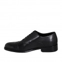 Zapato oxford con cordones y puntera Brogue para hombre en piel negra - Tallas disponibles:  36, 38, 47, 48, 51, 52