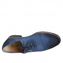 Chaussure derby à lacets avec bout Brogue pour hommes en daim velour bleu - Pointures disponibles:  46, 47, 49, 51, 52