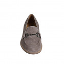 Mocassin pour hommes avec accessoire en daim taupe - Pointures disponibles:  36, 38, 50
