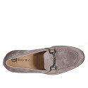 Mocassin pour hommes avec accessoire en daim taupe - Pointures disponibles:  36, 38, 50