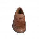 Mocasin elegante para hombre en piel cognac - Tallas disponibles:  46, 47, 48, 52
