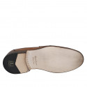 Mocasin elegante para hombre en piel cognac - Tallas disponibles:  46, 47, 48, 52