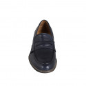 Mocasin elegante para hombre en piel azul - Tallas disponibles:  36, 38, 46, 47, 51, 52