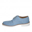 Chaussure à lacets pour hommes en tissu denim bleu clair - Pointures disponibles:  36, 38, 46, 48, 49, 50, 51