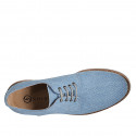 Scarpa derby stringata da uomo in tessuto color azzurro effetto jeans - Misure disponibili: 36, 38, 46, 48, 49, 50, 51