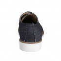 Scarpa derby stringata da uomo in tessuto color blu effetto jeans - Misure disponibili: 37, 46, 48, 49