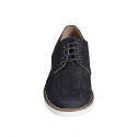 Zapato deportivo con cordones en tejido denim azul oscuro - Tallas disponibles:  37, 46, 48, 49