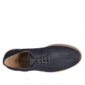 Zapato deportivo con cordones en tejido denim azul oscuro - Tallas disponibles:  37, 46, 48, 49