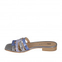 Mule pour femmes en cuir lamé argent, bleu et glycine talon 2 - Pointures disponibles:  32, 35, 42, 43