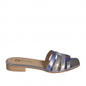 Mule pour femmes en cuir lamé argent, bleu et glycine talon 2 - Pointures disponibles:  32, 35, 42, 43