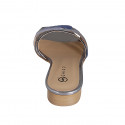 Sabot da donna in pelle laminata argento, blu e glicine tacco 2 - Misure disponibili: 32, 35, 42, 43