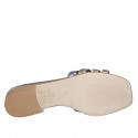 Mule pour femmes en cuir lamé argent, bleu et glycine talon 2 - Pointures disponibles:  32, 35, 42, 43